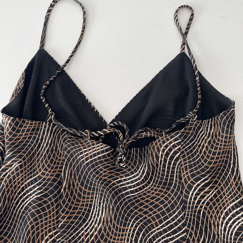 Vintage 90's Y2K Brown Whimsigoth Fairy Grunge Asymmetrical Hem Slip Dress Sz 4 - Picture 10 of 16